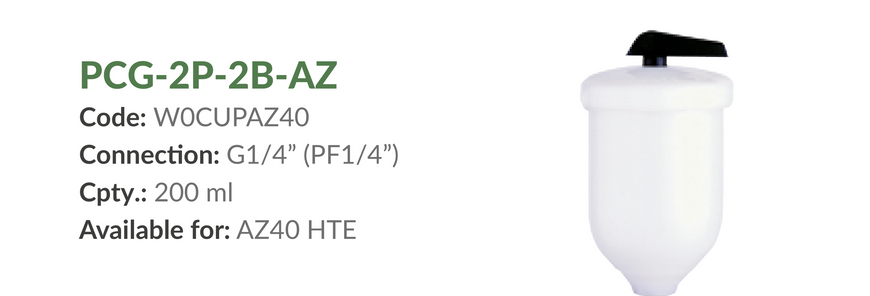 Гравитационный бачок Air Gunsa PCG-2P-2B-AZ, 200 мл, каталожная позиция, код W0CUPAZ40