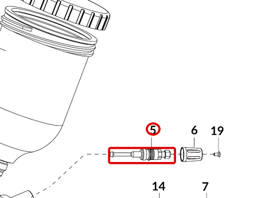 Регулятор факела Anest Iwata WS-400 SR2, LS-400 SR2, оригинал 93008420 &mdash; позиция 5 на схеме