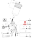 Вал воздушного клапана Anest Iwata W-400, LPH-400, оригинал 93935430 &mdash; позиция 13 на схеме